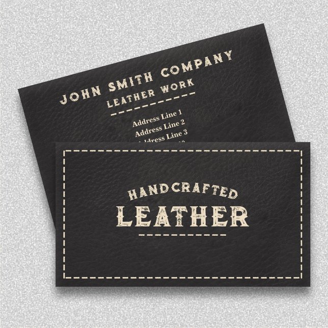 Leatherworker Craftsman Black Business Card (Leatherworker Craftsman Black Business Card)