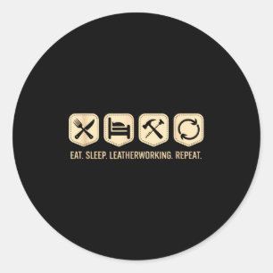 Leatherworking – Handcrafted Tools &amp; Craft Des Classic Round Sticker