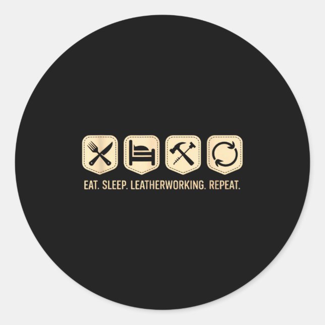 Leatherworking – Handcrafted Tools &amp; Craft Des Classic Round Sticker (Front)