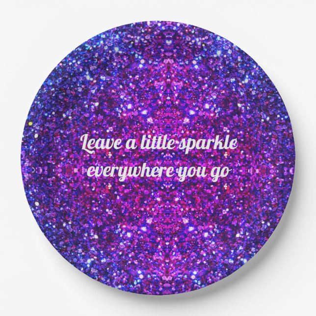 Leave a little sparkle everywhere you go paper plate (Front)