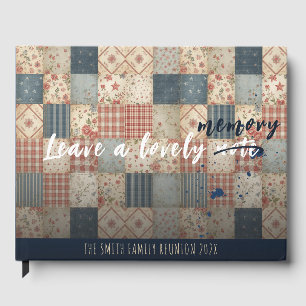 Leave a Memory Vintage Patchwork Family Reunion Guest Book