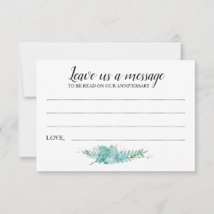 Leave A Message Botanical Greenery Wedding Advice