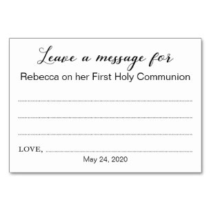 Leave A Message Communion Baptism Christening Card