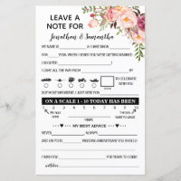 Leave a note for Newlywed bilingual pink wedding