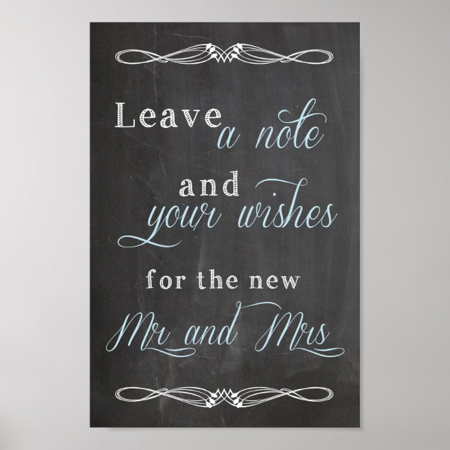 Leave a note Wedding chalkboard sign (Front)
