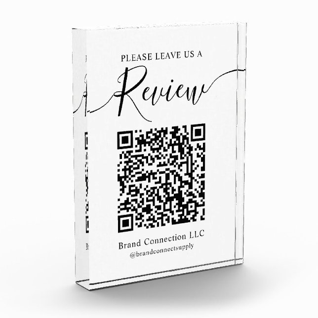 Leave a Review Custom QR Code Business Company Photo Block (Left)