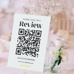 Leave a Review QR Code Personalised Social Media Pedestal Sign