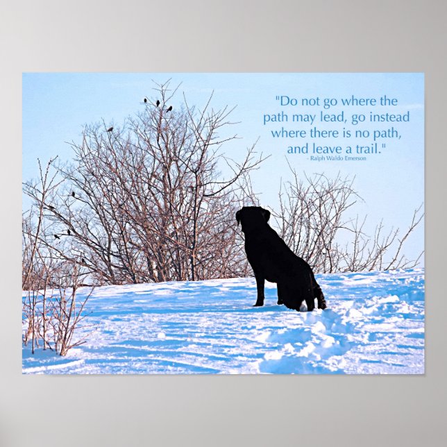 Leave a Trail - Inspirational Quote - Black Lab Poster (Front)