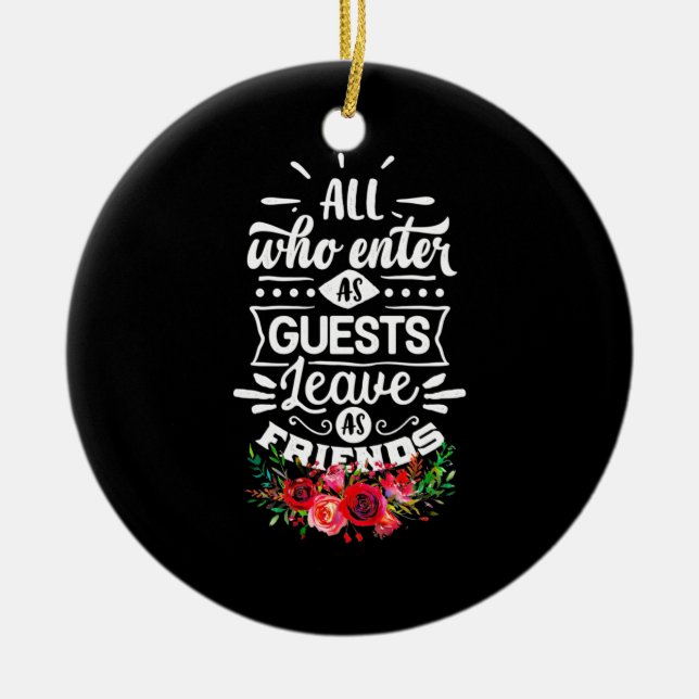 Leave As Friends Ceramic Ornament (Front)