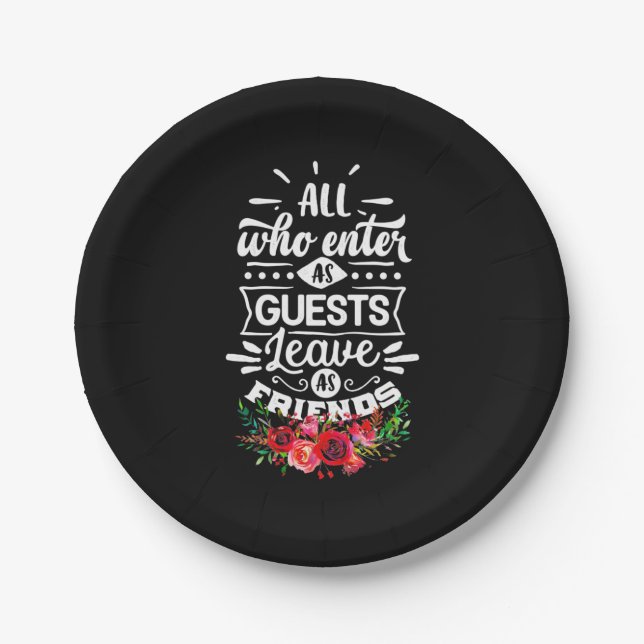 Leave As Friends Paper Plate (Front)