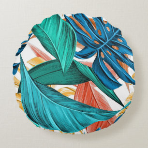 Leave design Round Pillow