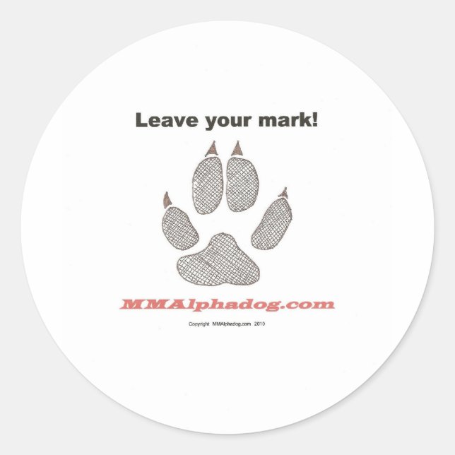 leave mark classic round sticker (Front)