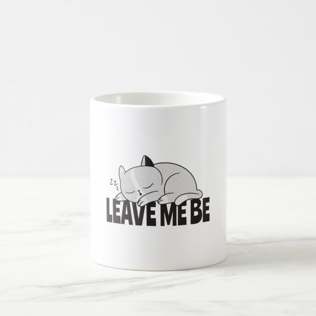 Leave me be Lazy sleeping cat Coffee Mug (Center)