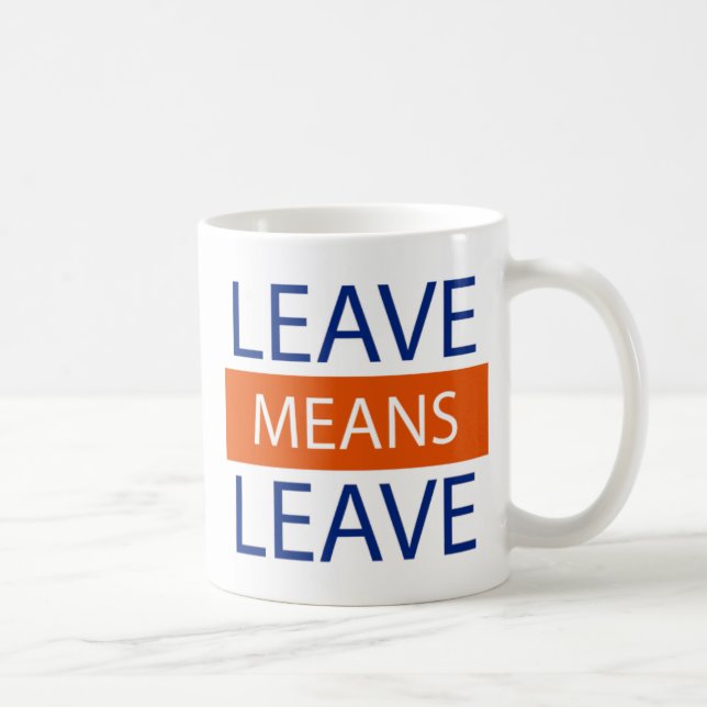 Leave Means Leave, Brexit Means Brexit Coffee Mug (Right)