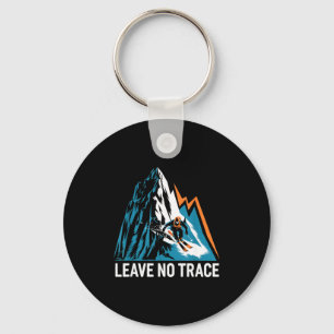 Leave no trace alpine skiing enthusiast key ring