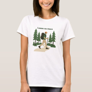 Leave No Trace Bold Hiking Nature Design T-Shirt