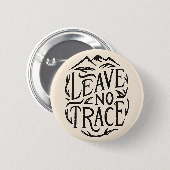 Leave no trace camping 6 cm round badge (Front & Back)