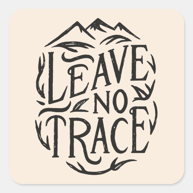 Leave no trace camping square sticker (Front)