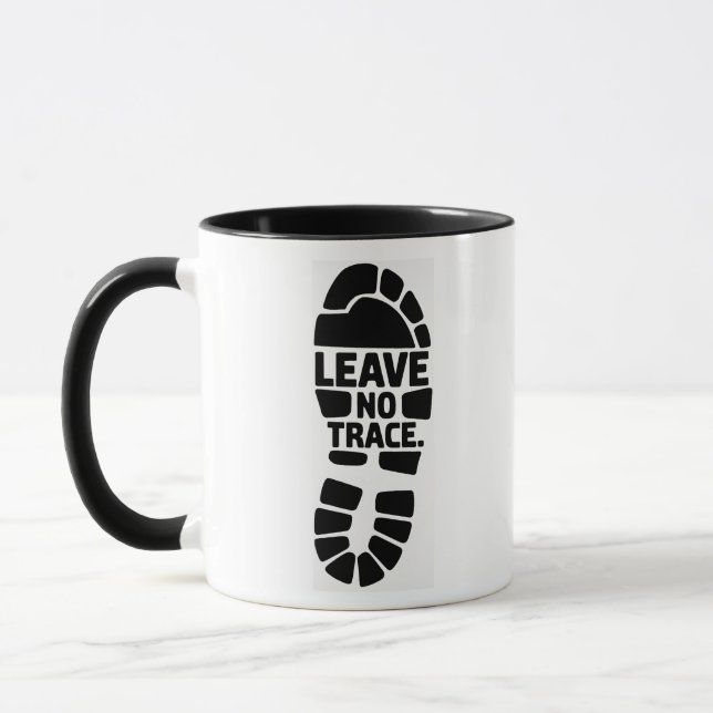Leave No Trace Hiking Bootprint Design Mug (Left)