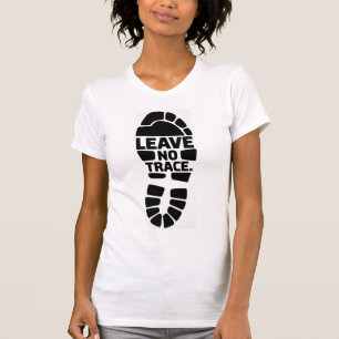 Leave No Trace Hiking Bootprint Design T-Shirt