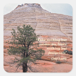 Leave Only Footprints - Chief Seattle Quote Square Sticker