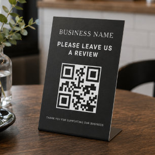 Leave Review QR Code Business Company Pedestal Sign