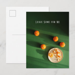 Leave Some for Me, citrus fruit Holiday Postcard