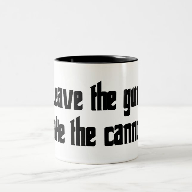 Leave the gun. Take the cannoli. Two-Tone Coffee Mug (Center)