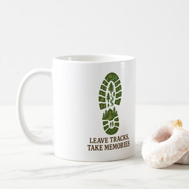 Leave Tracks, Take Memories Coffee Mug (With Donut)