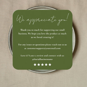 Leave Us A Review   Customer Feedback   Thank You Square Business Card