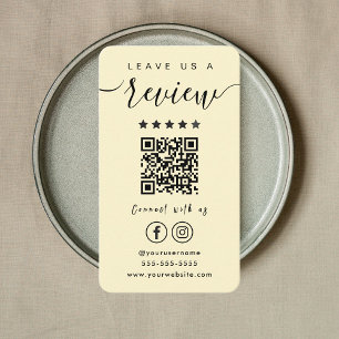 Leave Us A Review Instagram Facebook QR Code Business Card