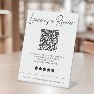 Leave Us A Review QR Code Business Pedestal Sign