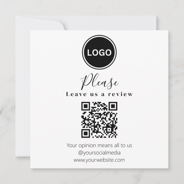Leave us a review | QR code Modern Business Card (Front)