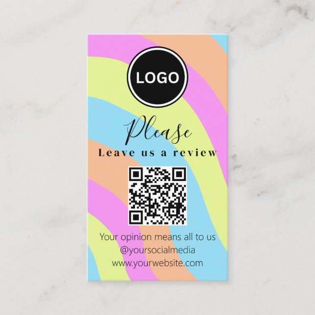 Leave us a review | QR code Modern Business Card (Front)