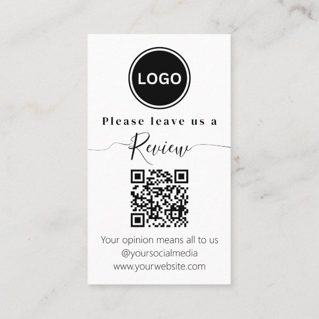 Leave us a review | QR code Modern Business Card (Back)