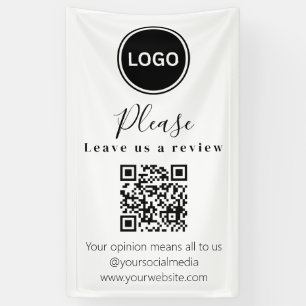 Leave us a review QR code Modern Business Card Banner