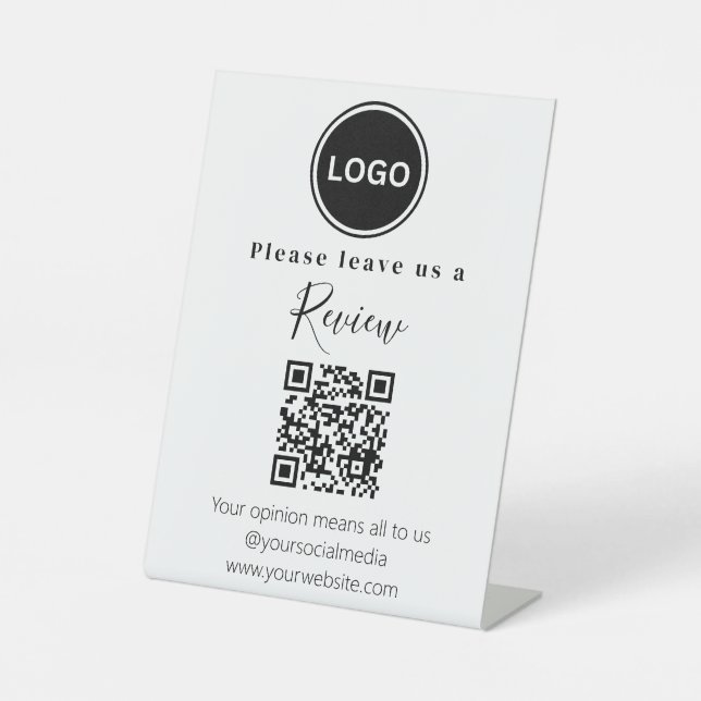 Leave us a Review QR code Pedestal Sign (Front)
