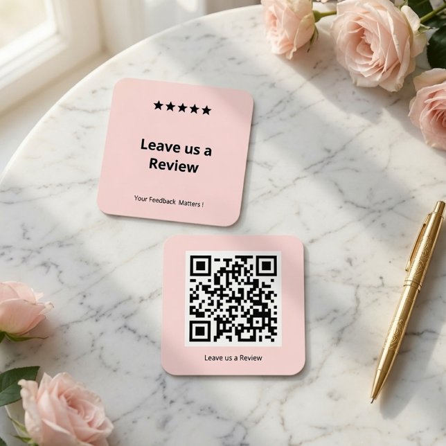 Leave Us a Review QR Code Personalised  Square Business Card (Creator Uploaded)