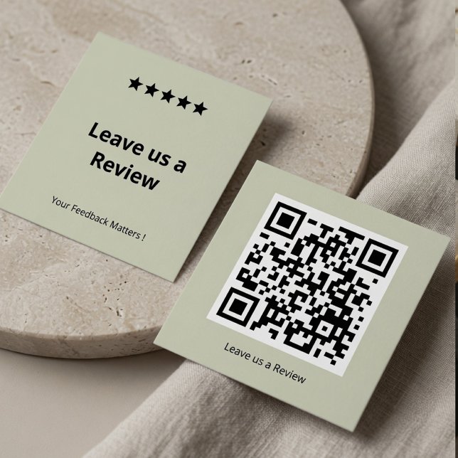 Leave Us a Review QR Code Personalised  Square Business Card (Creator Uploaded)