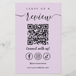 Leave Us A Review Qr Code Social Media Logo Flyer
