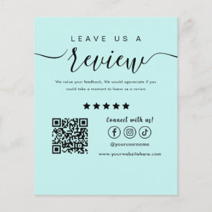 Leave Us A Review Social Media Logo Light Blue Flyer