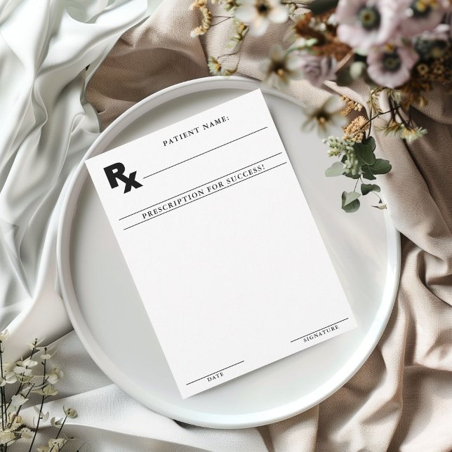 Leave Your Prescription for Success Advice Card (Creator Uploaded)