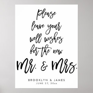 Leave Your Well Wishes Wedding Sign White