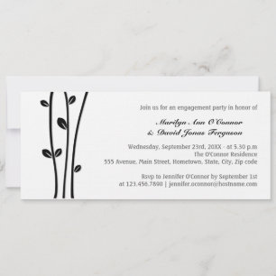 Leaved Black Branches Invitation