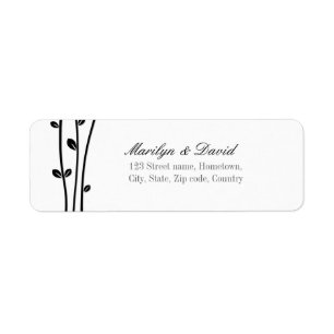 Leaved Black Branches Return Address Label