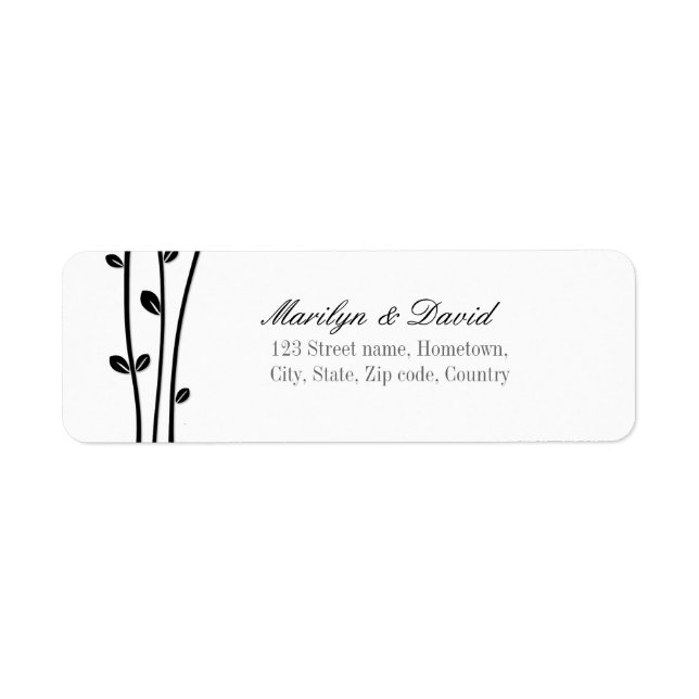 Leaved Black Branches Return Address Label (Front)
