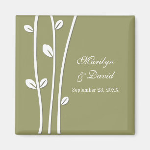Leaved White Branches Magnet