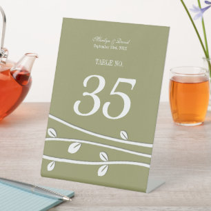 Leaved White Branches Pedestal Sign