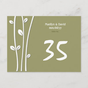 Leaved White Branches Table Number Postcard