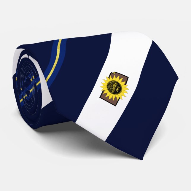 Leavenworth (Kansas) city flag Neck Tie (Rolled)